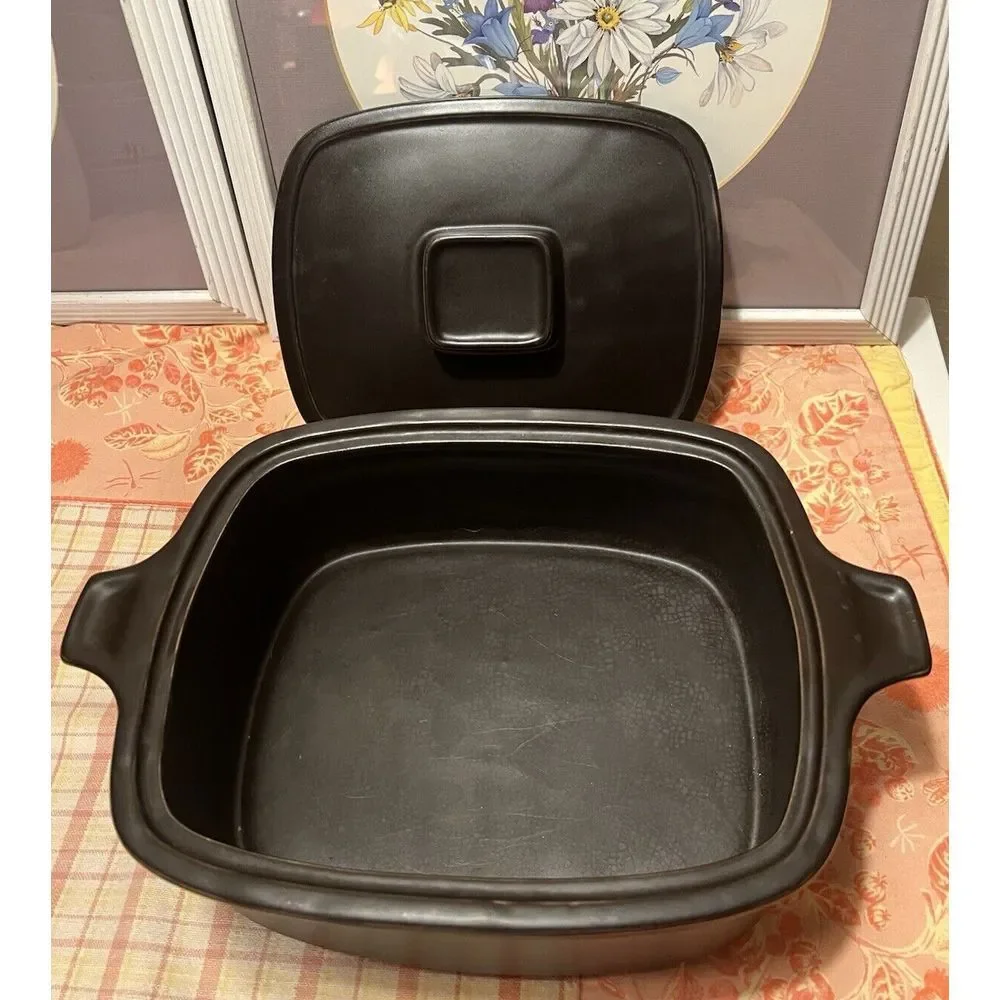 Doverstone England‎ Casserole Lid Brown Rectangle Baking Serving Dish Vtg 1970s